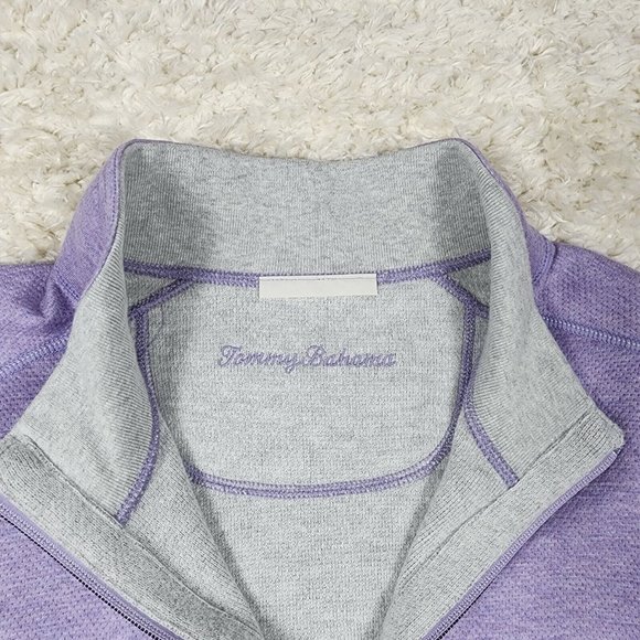 Tommy Bahama Reversible Sweater Mens Adult Large Violet Half Zip Flipshore Top - Picture 7 of 11